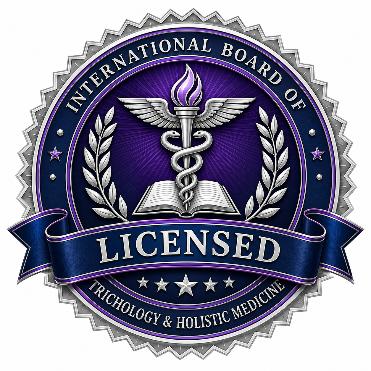 LICENSED seal — International Board of Trichology & Holistic Medicine